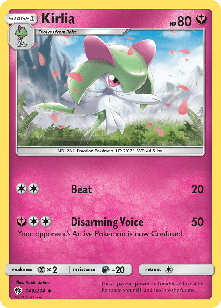 Kirlia z edície Lost Thunder, karta č.140