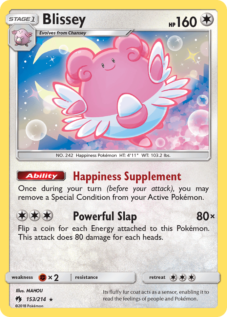 Blissey z edície Lost Thunder, karta č.153