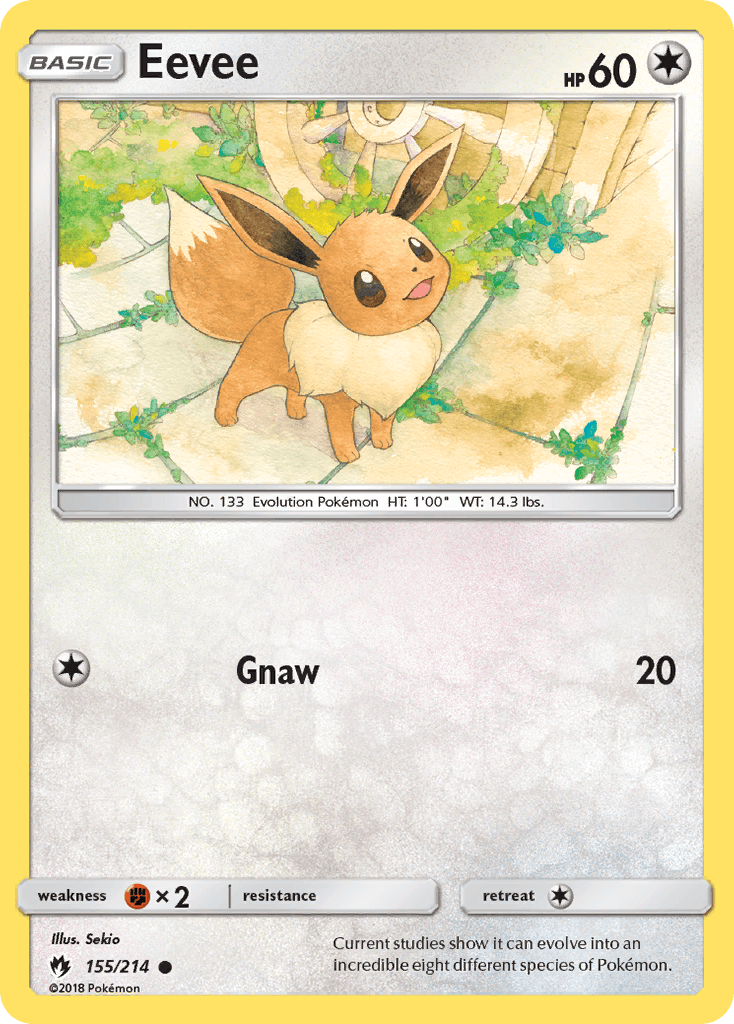 Eevee z edície Lost Thunder, karta č.155