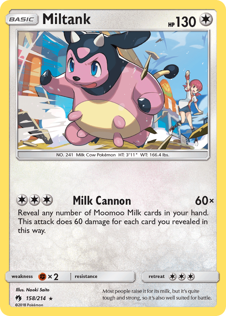 Miltank z edície Lost Thunder, karta č.158
