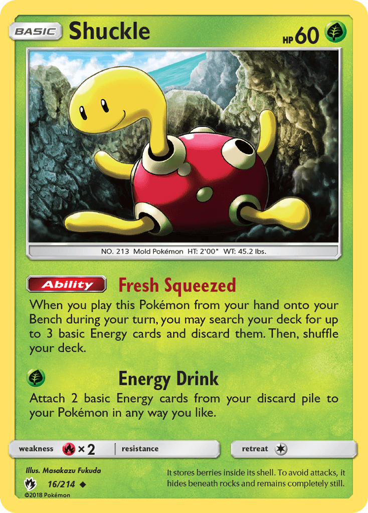 Shuckle z edície Lost Thunder, karta č.16