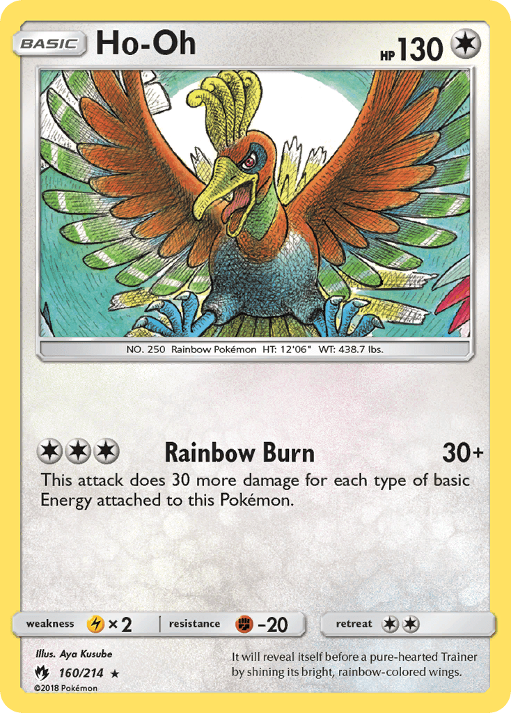 Ho-Oh z edície Lost Thunder, karta č.160