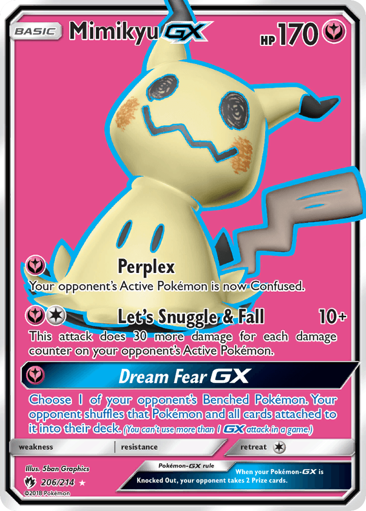 Mimikyu-GX z edície Lost Thunder, karta č.206