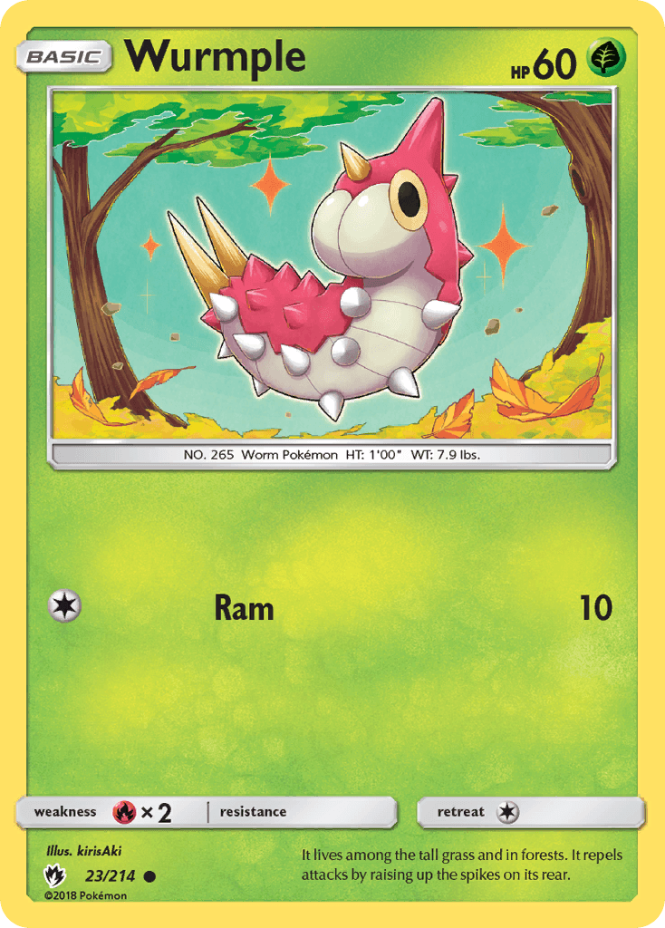 Wurmple z edície Lost Thunder, karta č.23