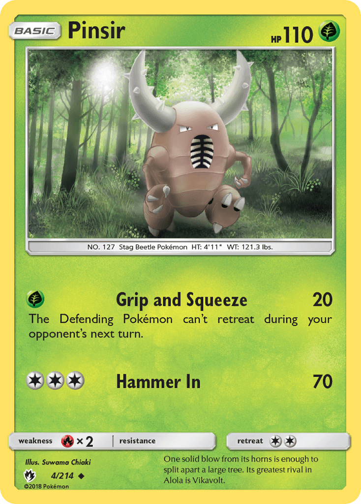 Pinsir z edície Lost Thunder, karta č.4