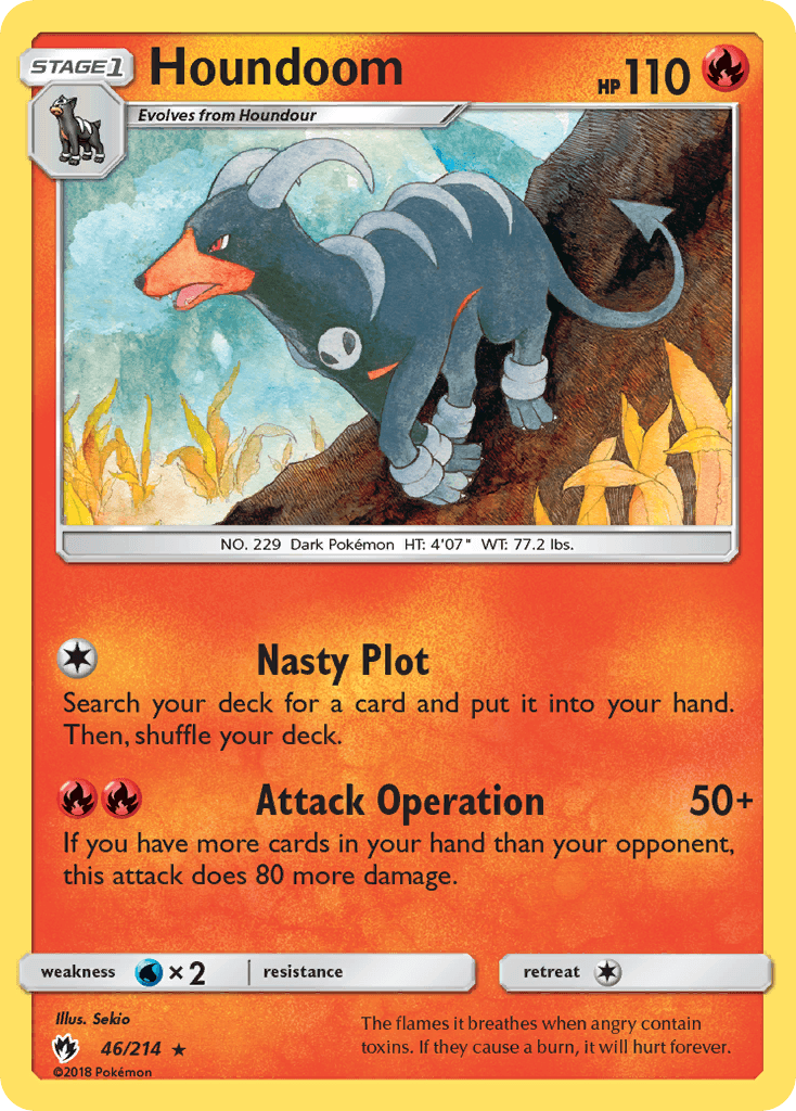 Houndoom z edície Lost Thunder, karta č.46