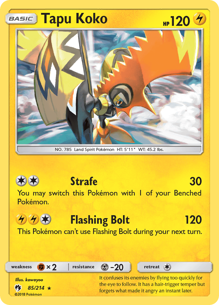 Tapu Koko z edície Lost Thunder, karta č.85