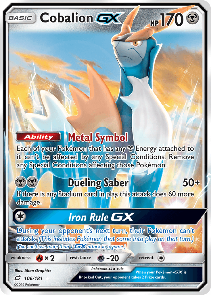 Cobalion-GX z edície Team Up, karta č.106