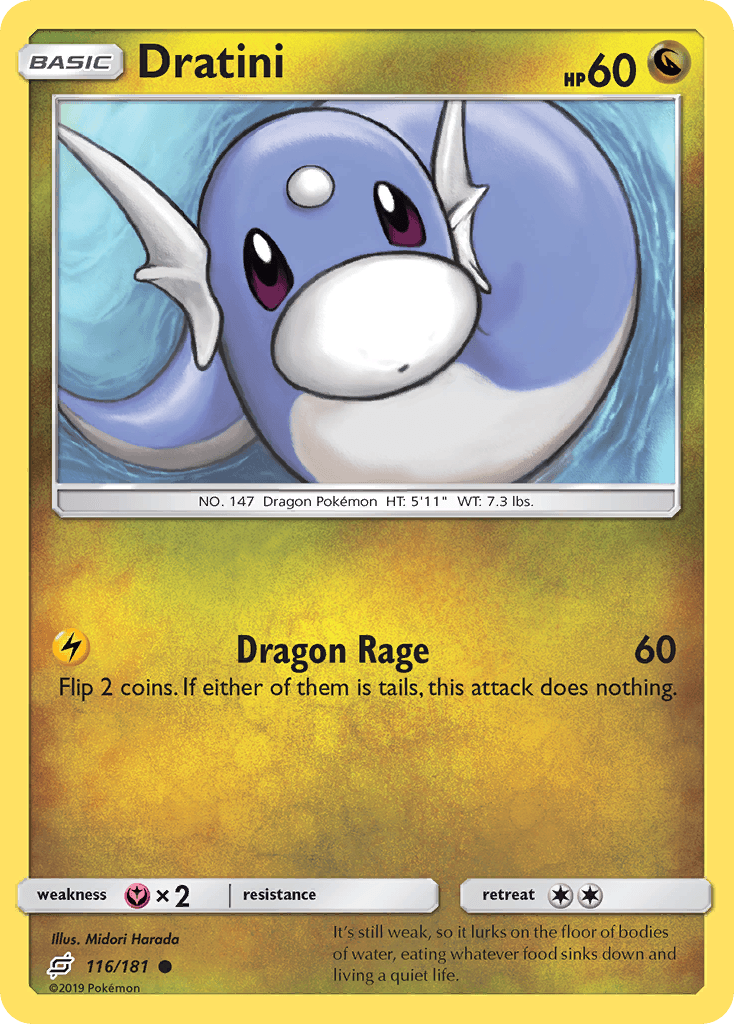 Dratini z edície Team Up, karta č.116
