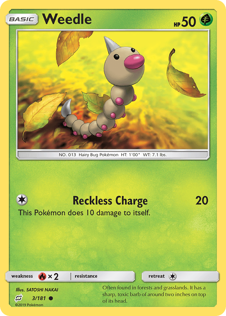 Weedle z edície Team Up, karta č.3