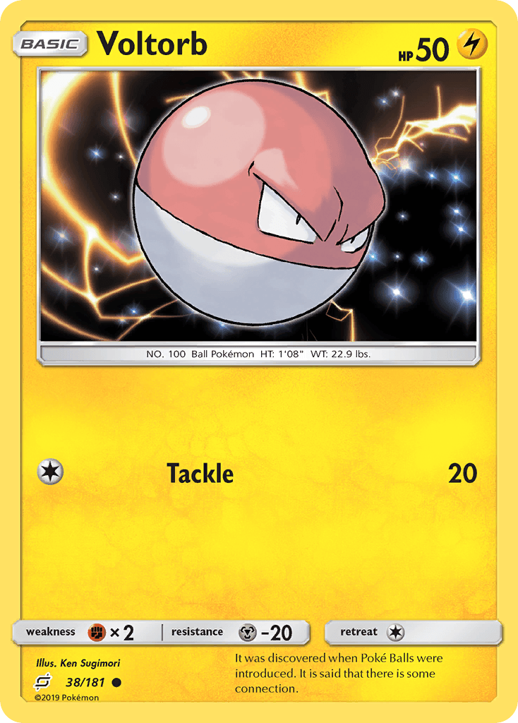 Voltorb z edície Team Up, karta č.38