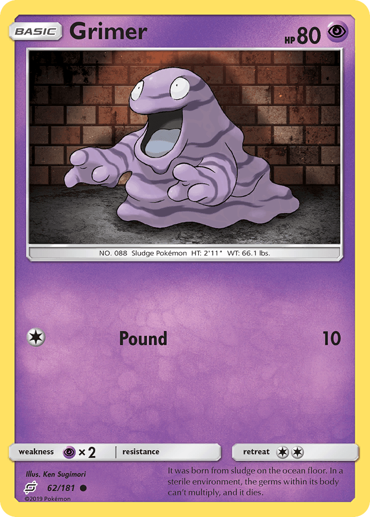 Grimer z edície Team Up, karta č.62