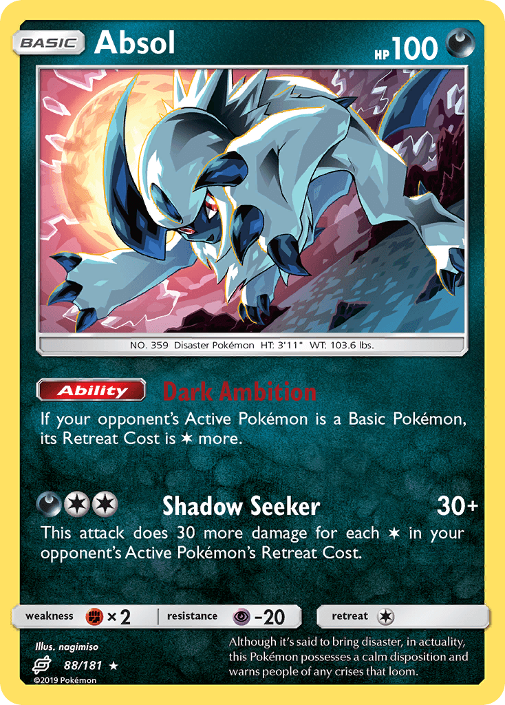 Absol z edície Team Up, karta č.88