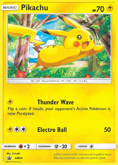 Pikachu z edície SM Black Star Promos, karta č.SM04