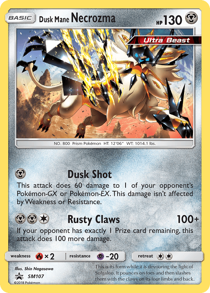 Dusk Mane Necrozma z edície SM Black Star Promos, karta č.SM107