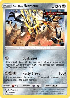 Dusk Mane Necrozma z edície SM Black Star Promos, karta č.SM107