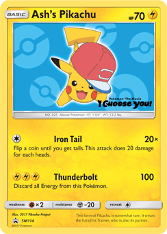 Ash's Pikachu z edície SM Black Star Promos, karta č.SM114