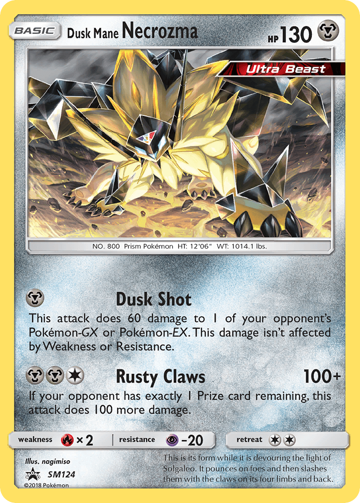 Dusk Mane Necrozma z edície SM Black Star Promos, karta č.SM124