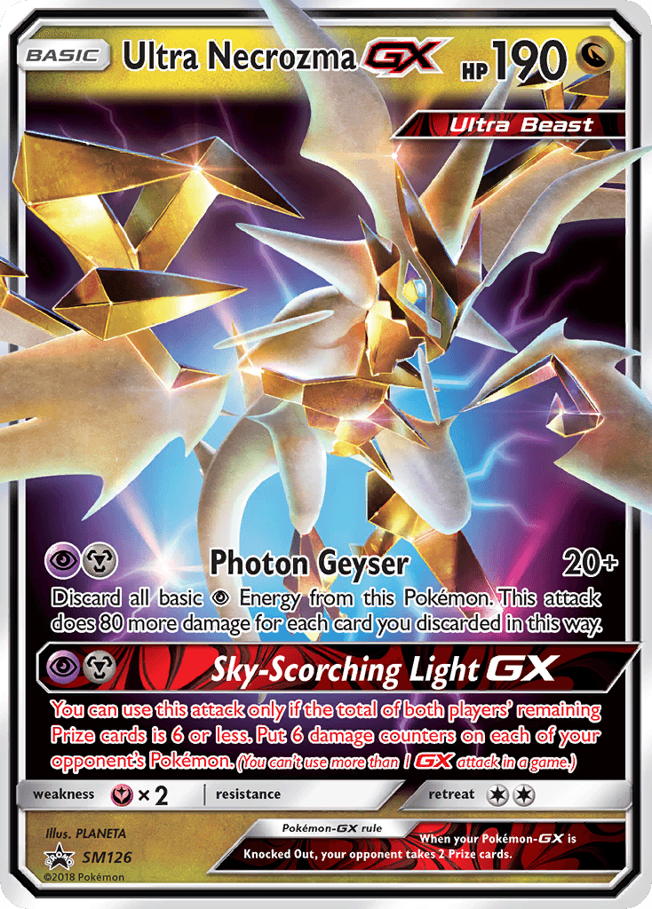 Ultra Necrozma-GX z edície SM Black Star Promos, karta č.SM126