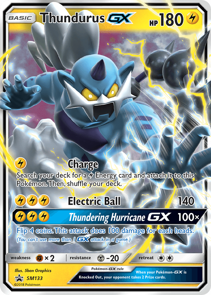 Thundurus-GX z edície SM Black Star Promos, karta č.SM133