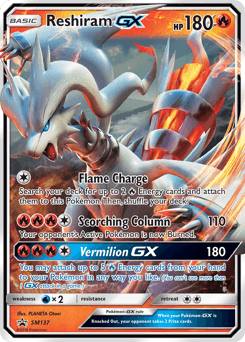 Reshiram-GX z edície SM Black Star Promos, karta č.SM137