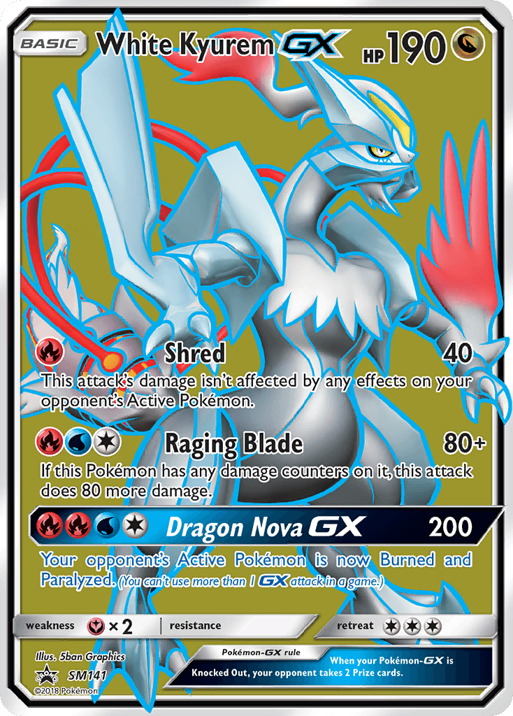 White Kyurem-GX z edície SM Black Star Promos, karta č.SM141