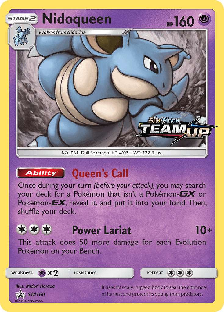 Nidoqueen z edície SM Black Star Promos, karta č.SM160