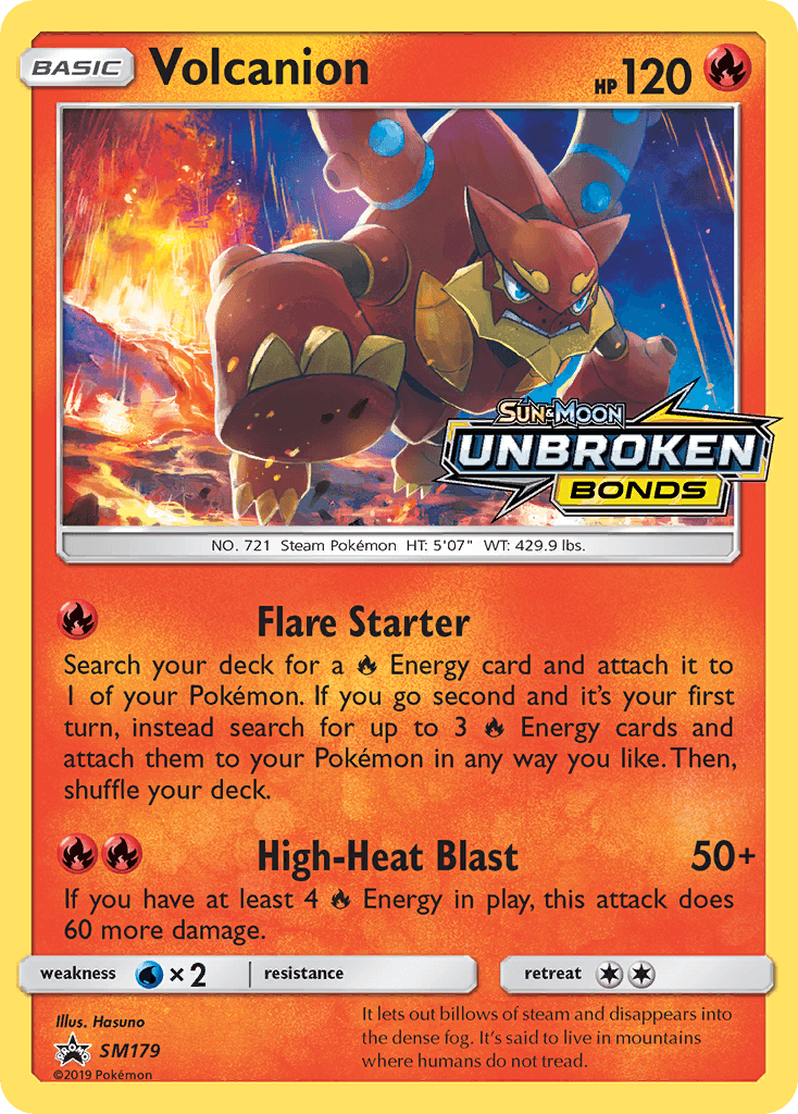 Volcanion z edície SM Black Star Promos, karta č.SM179