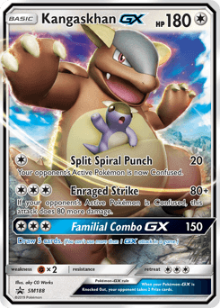 Kangaskhan-GX z edície SM Black Star Promos, karta č.SM188