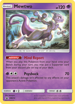 Mewtwo z edície SM Black Star Promos, karta č.SM214