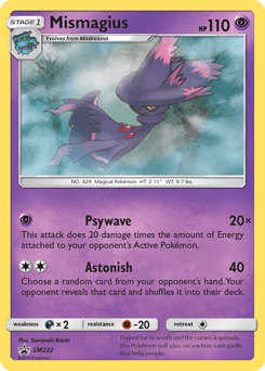 Mismagius z edície SM Black Star Promos, karta č.SM222