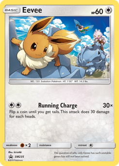 Eevee z edície SM Black Star Promos, karta č.SM235