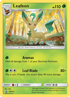 Leafeon z edície SM Black Star Promos, karta č.SM237