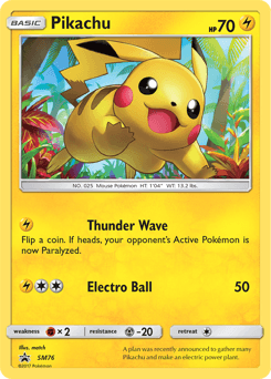 Pikachu z edície SM Black Star Promos, karta č.SM76