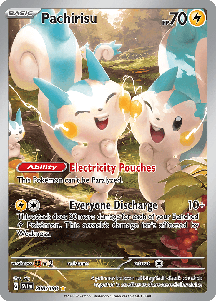 Pachirisu z edície Scarlet & Violet, karta č.208