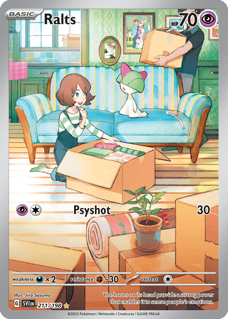 Ralts z edície Scarlet & Violet, karta č.211
