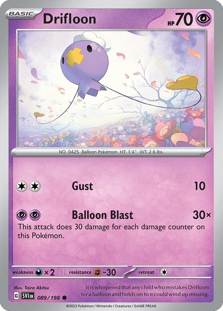 Drifloon z edície Scarlet & Violet, karta č.89