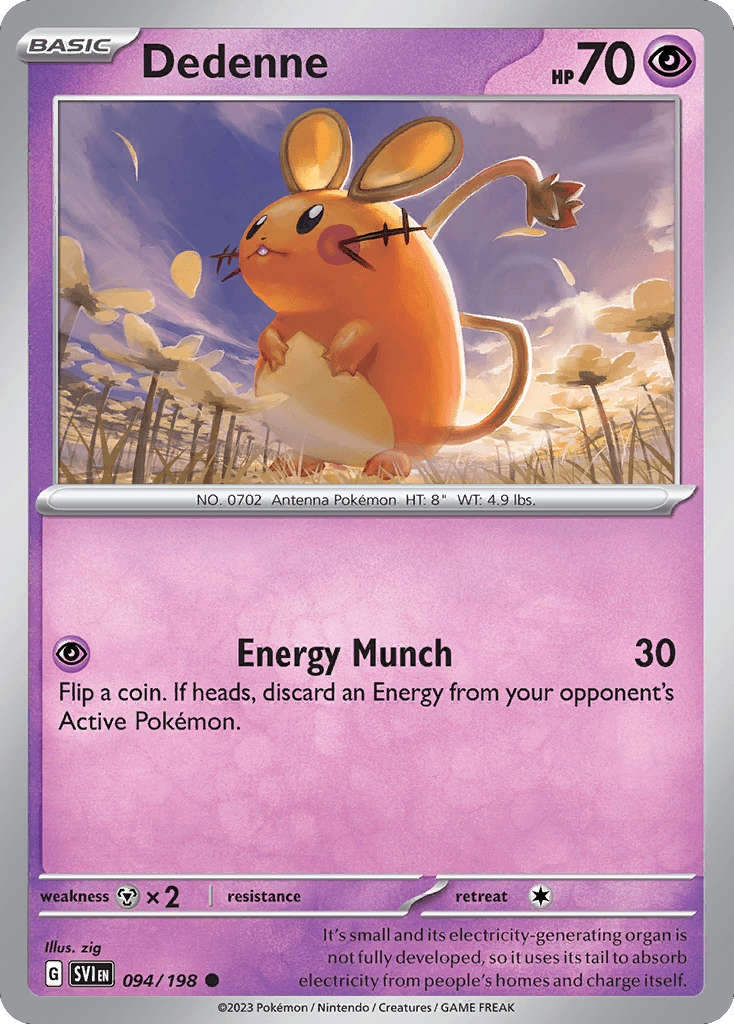 Dedenne z edície Scarlet & Violet, karta č.94
