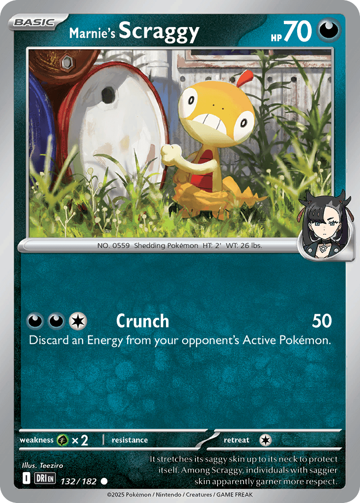 Marnie's Scraggy z edície Destined Rivals, karta č.132