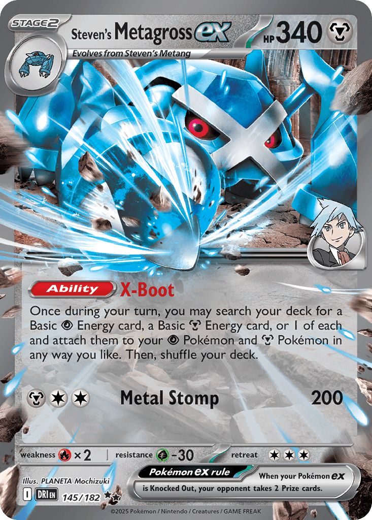 Steven's Metagross ex z edície Destined Rivals, karta č.145