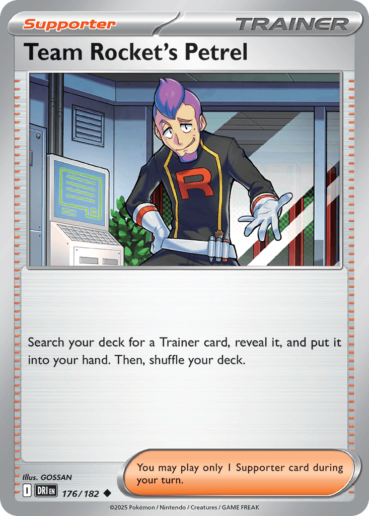 Team Rocket's Petrel z edície Destined Rivals, karta č.176