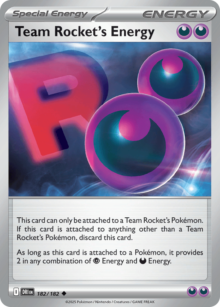 Team Rocket's Energy z edície Destined Rivals, karta č.182