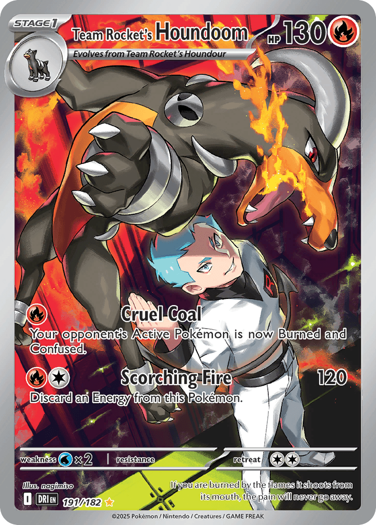 Team Rocket's Houndoom z edície Destined Rivals, karta č.191