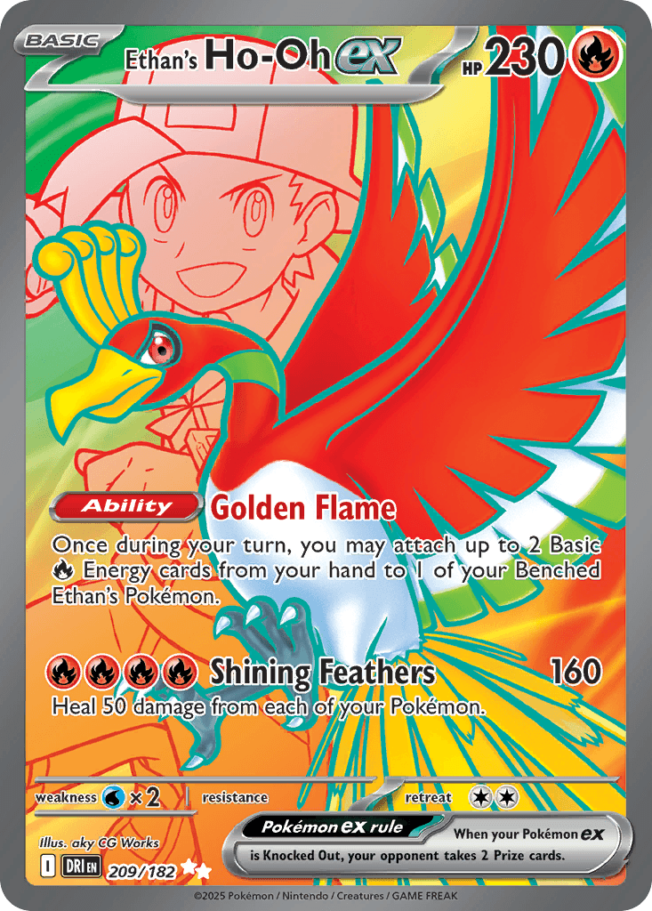 Ethan's Ho-Oh ex z edície Destined Rivals, karta č.209