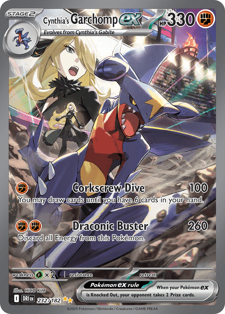 Cynthia's Garchomp ex z edície Destined Rivals, karta č.232