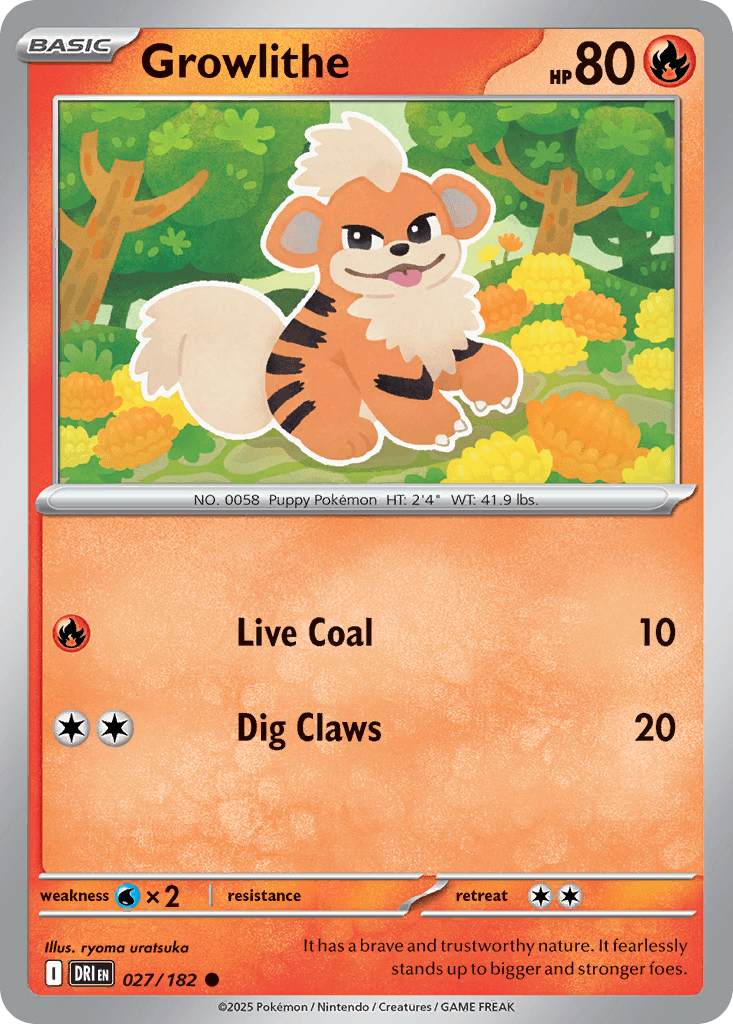 Growlithe z edície Destined Rivals, karta č.27