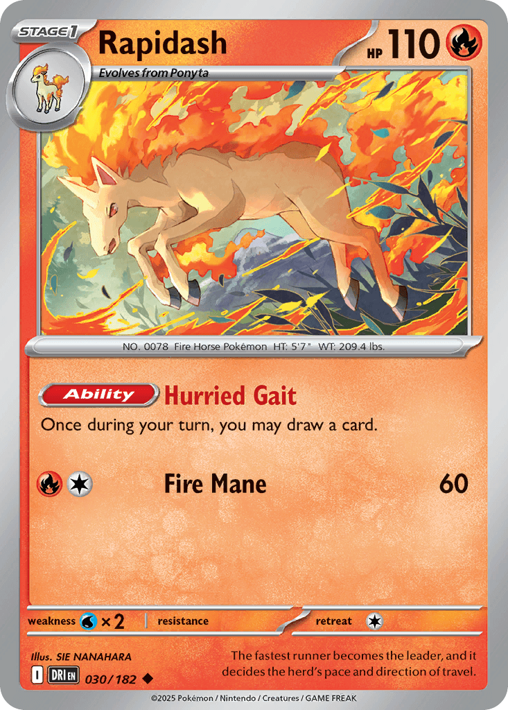 Rapidash z edície Destined Rivals, karta č.30