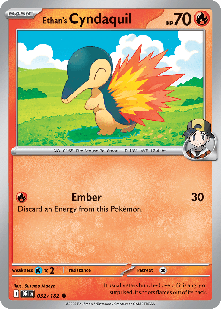 Ethan's Cyndaquil z edície Destined Rivals, karta č.32