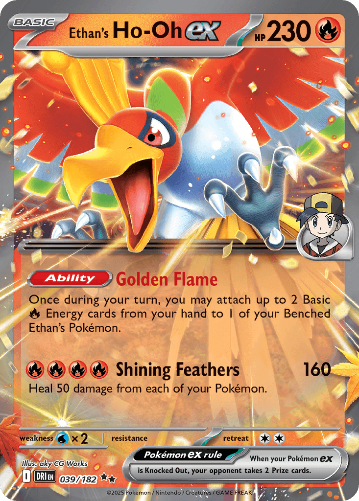 Ethan's Ho-Oh ex z edície Destined Rivals, karta č.39