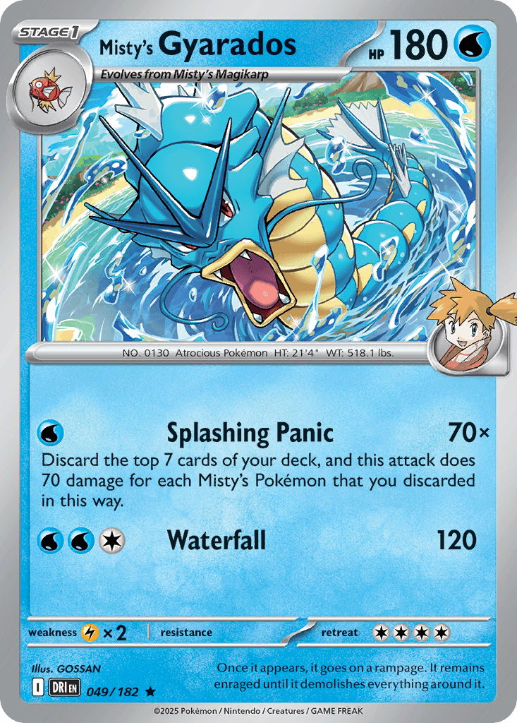 Misty's Gyarados z edície Destined Rivals, karta č.49